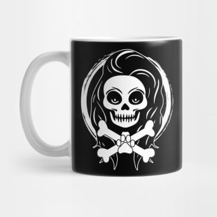 Female Pet Sitter Skull and Crossbones White Logo Mug